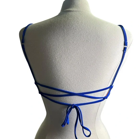 MAAJI reversible V front tie back adjustable straps bikini swim top size L NWT - Picture 5 of 7